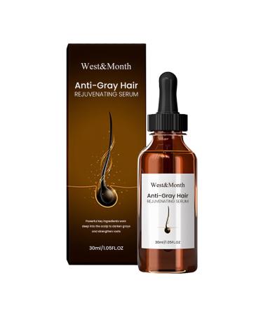 Miake Set of 2 Multiflorum-enriched anti-grey hair serums to naturally reverse grey hair regrowth for thicker and healthier-looking hair 30 ml