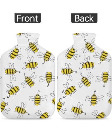 Cozy 2L Hot Water Bottle - Cute Animal Bee Pattern for Pain Relief Menstrual Cramps & Comfort - Buy Online on GoSupps.com