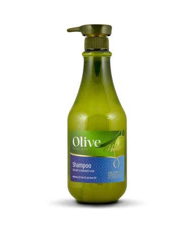 Olive Shampoo with Organic Olive Oil | Rich in Vitamins A D & E Hydrating Shampoo for Dry Damaged Hair | Paraben Free Shampoo | Natural & Deep Cleansing Hair Shampoo 27 fl oz