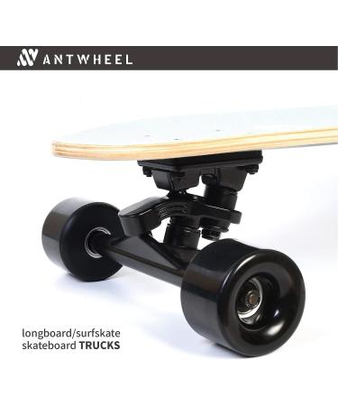 ANTWHEEL Sidewinder II Black Skateboard Trucks - Double Kingpin Set (2), 9.3 Hanger, 12 Axle - Free Hardware | Longboard/Skateboard/Surf Skateboard - Buy Online on GoSupps.com