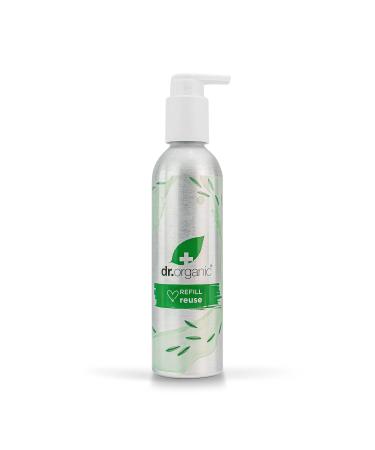 Dr Organic Aluminium Refill Bottle with Pump Dispenser Empty Refillable Bottle for Shampoo Conditioner Shower Gel & Body Wash 250ml
