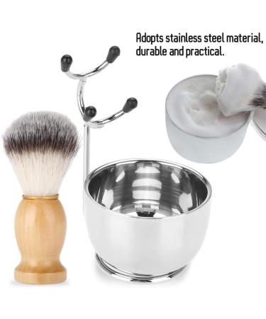 3-in-1 Shaving Brush Stand Set | Complete Shaving Kit with Soap Bowl & Stainless Steel Holder | Perfect Gift for Men - Buy Online on GoSupps.com