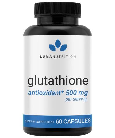 Premium Glutathione - Reduced Glutathione 500mg - Glutathione Supplement - L-Glutathione - Antioxidant Support - Liver Detox - 60 Capsules