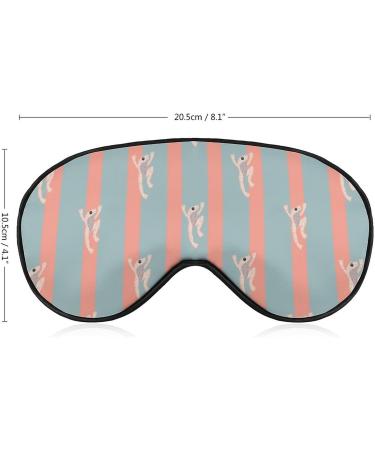 Cute Frog Blue and Pink Striped Sleep Mask Eye Cover - Adjustable Strap, Blocks Light for Night, Travel, Nap - Men, Women - Buy Online on GoSupps.com
