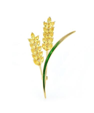 Pin Jewelry Gifts for Women Ladies Fashion Accessories Ladies Elegant Wheat Brooch Enamel Leaf Beauty Wheat Flower Shaped Brooch Party Banquet Brooch Brooches & Pins