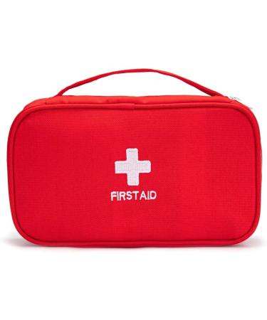 Jipemtra Small First Aid Kit Bag - Red Handle Outdoor Travel Rescue Pouch for Car, Home, Office & Sport - Buy Online on GoSupps.com
