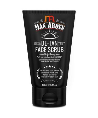 De Tan Brightening Face Scrub 100ml - De-Tans & Exfoliates Skin - With Vitamin C 3.4 Fl Oz (Pack of 1)