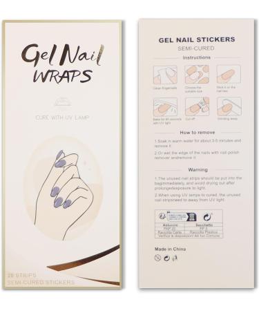 JMEOWIO Semi Cured Gel Nail Strips Black Purple Gel Nail Stickers Nail Supplies Nail Art Design Decoration Accessories - Buy Online on GoSupps.com