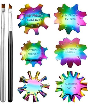 8pcs French Nails Template & Acrylic Nail Edge Trimmer - Perfect for Smile Line Manicure Tools - Buy Online on GoSupps.com