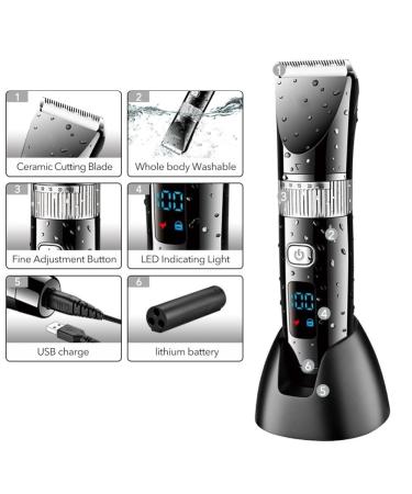 Professional Hair Clippers for Men - Adjustable Wet/Dry Trimmer Ceramic Blade Body Groomer & Beard Shaver - International Shipping Available - Buy Online on GoSupps.com