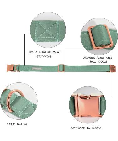 Lionet Paw's Comfortable Silk Dog Collar with Removable Fly - Green Collar for Small Dogs (25-40cm) - 1 Pack Grassy Design - Buy Online on GoSupps.com