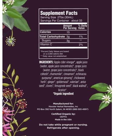Vim & Vigor Apple Cider Vinegar Herbal Tonic Shots - Certified Organic USA Made - 32oz Bottle for 32 Day Supply - Buy Online on GoSupps.com