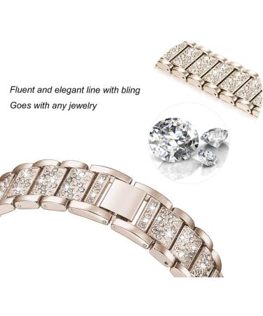 Mtozon Bling Bands for Fitbit Charge 5 - Dressy Metal Bracelet with Luxurious Rhinestones - Women's Soft Gold Wristband Replacement - Buy Online on GoSupps.com