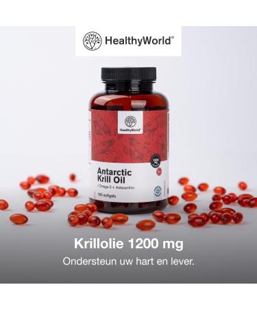 Be Healthy Group doo Krill Oil 1200 mg 180 Soft Capsules Omega3 + Astaxanthin Glutenfree Lactosefree and Without Artificial Flavors 3 Month Supply Support of Heart and Blood Vessels - Buy Online on GoSupps.com