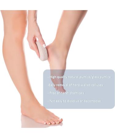 4Pcs Pumice Stone for Feet Includes 2Pcs Natural Pumice Stone 2Pcs Double Sided Pedicure Glass Stone for Feet and Hands Exfoliation to Remove Dead Skin - Buy Online on GoSupps.com
