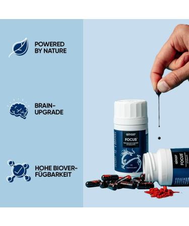 Qinao Focus Bottle 60 Dragees | Brainfood for Concentration | Natural Astaxanthin | High Bioavailability | Made in Germany - Buy Online on GoSupps.com