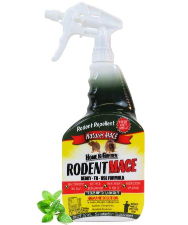 Nature's MACE Rodent Repellent 40oz Spray / Covers 1,400 Sq. Ft. / Repel Mice & Rats / Keep mice, Rats & Rodents Out of Home, Garage, attic, and Crawl Space / Safe to use Around Children & Pets 40 Ounce Spray
