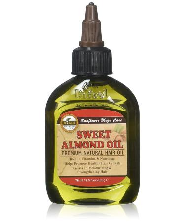 Difeel Premium Natural Hair Care Oil - Sweet Almond Oil 2.5 Ounce (6-Pack)