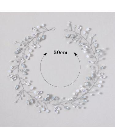 Unicra Bridal Wedding Hair Vine | Silver Crystal Headband & Rhinestone Hair Accessories for Brides & Girls - Buy Online on GoSupps.com