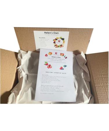 Helen's Own Jam Making Kit - Easy LOW SUGAR JAM - Kit includes 6 Jars Lids Doilies rubber-bands and 500g of Helen's Own Pectin sugar mix - Now suitable for Vegetarians & Vegans! - Buy Online on GoSupps.com