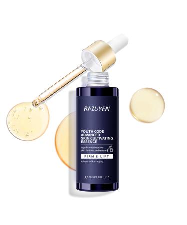 RAZUYEN Collagen Peptide Serum Anti Aging Serum for Face Targets Wrinkles and Fine Lines Fragrance Free Soothing Facial Serum 30ml