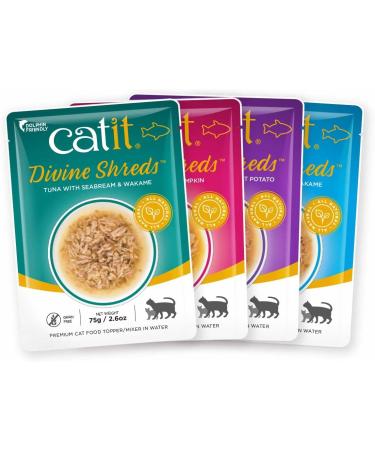 Catit Divine Shreds Wet Cat Food Toppers Chicken Multipack + Tuna Multipack 75 g Pack of 24 Retail Units Pet Food+ Cat Food - Buy Online on GoSupps.com