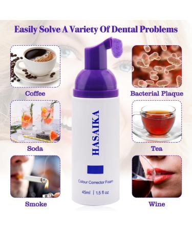 HASAIKA Color Correcting Mousse Toothpaste Purple Teeth Whitening Toothpaste Brighter Teeth Fresh Breath Toothpaste to Cancel Yellow Stains 45ml - Buy Online on GoSupps.com