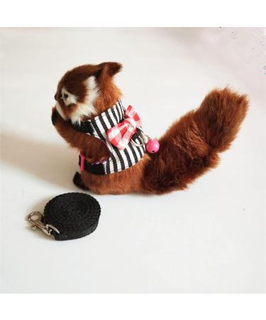 CHIPKART Small Pet Harness with Bowknot and Bell Decor No Pulling Comfort Vest Guinea Pig Harness and Leash Set for Ferret Rats Iguana Hamster(Black) - Buy Online on GoSupps.com