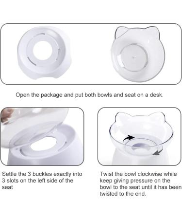 Milifun Raised Cat Food Bowls with Stand - Tilted Cat Dishes for Food/Water - Elevated Pet Dish with Arcuation Stand - Buy Online on GoSupps.com