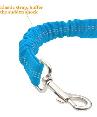 Xundefeng 2-Piece Dog Car Seat Belt & Leash Set - Adjustable Bungee Safety Clip for Pets - Sky Blue - Buy Online on GoSupps.com