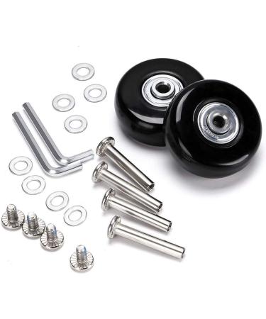 F-ber Suitcase Luggage Wheels Replacement Kit OD40/45/50/54/60/64mm Wheels ABEC 608zz Skate Inline Outdoor Skate Replacement Wheels Multiple Sizes, Set of (2) Wheels OD:64 W:18 ID:6 Axles:35