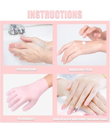 Moisturizing Silicone Gloves for Dry Cracked Hands - NTRUXZP Pink Gel Spa Gloves | 2-Piece Hand Care Set - Buy Online on GoSupps.com
