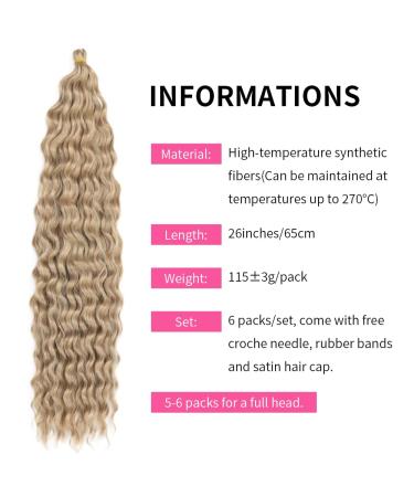 DSoar 26 Inch Deep Twist Crochet Hair - Ocean Wave Curly Bohemian Braids | 3 Packs Synthetic Hair Extensions for Women & Girls - Buy Online on GoSupps.com