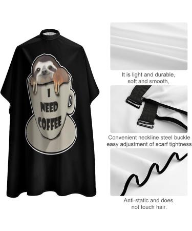 Coffee Sloth Barber Cape Adjustable Snap Hair Cutting Apron for Adults | International Shipping Available - Buy Online on GoSupps.com