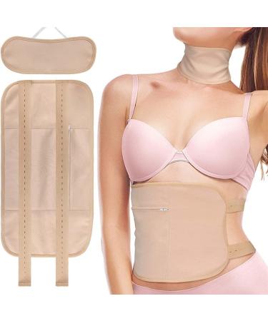 Kgduyc 1Set castor oil wrap-up khaki reusable castor oil pack thyroid gland castor oil pack kit castor oil pack for liver detoxification constipation neck relaxation muscle pain - Buy Online on GoSupps.com