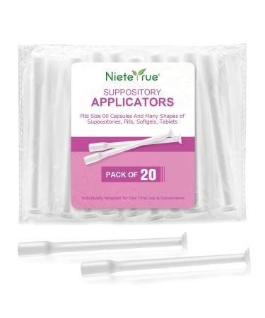 Disposable Vaginial Applicators Individually Wrapped Hygienic Fit to Size 00 Cap-sules and Many Shapes of Suppositories, Tablets Feminine Care Applicators from Nieteyrue (20 Packs)