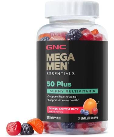 GNC Mega Men Essentials 50+ Orange Cherry & Berry 120 Gummies - Buy Online on GoSupps.com