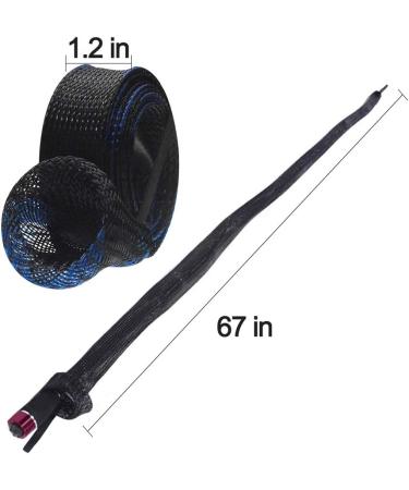 Dndo 7PCS Fishing Rod Sleeve - Braided Mesh Rod Cover for Protecting Fishing Rod - Black with Blue/White - Protector Pole Gloves Fishing Tools - Buy Online on GoSupps.com