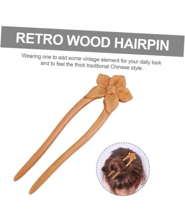 Beavorty wooden hairpin Wood Hair Stick hanfu hair clip wooden hair fork vintage hair pin flower hair chopsticks asian sticks for hair chinese hair pins antique hair stick Miss China kimono - Buy Online on GoSupps.com