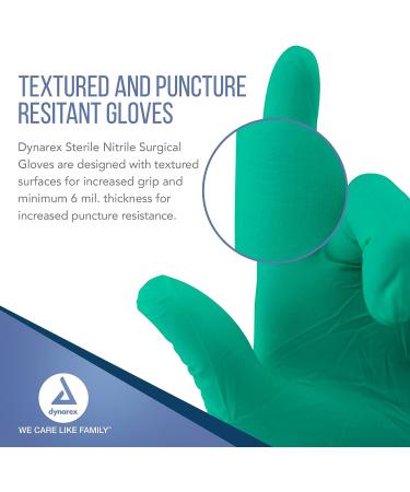 Dynarex Sterile Nitrile Surgical Gloves Powder-Free and Puncture-Resistant Nitrile Gloves Used in Hospitals Surgery Centers and More 6 Mil Size 7 1 Box of 50 Surgical Gloves 7.0 - Buy Online on GoSupps.com