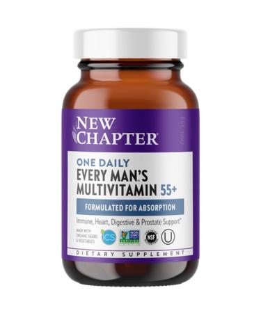 New Chapter Multivitamin for Men 50 Plus - Every Man's One Daily 55+ with Fermented Probiotics + Whole Foods + Astaxanthin + Organic Non-GMO Ingredients -24ct 24 Count (Pack of 1)