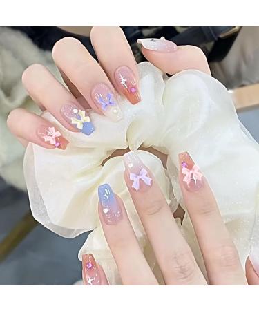 Gjinxi 150 Pcs 3D Bow Charms for Nails Colorful Bow Nail Charms Resin Bow Nail Decorations 3D Bowknot Nail Accessories for Acrylic Resin Nail Art Design DIY Crafting - Buy Online on GoSupps.com