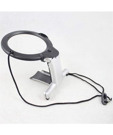 Lightweight Magnifying Glass 2/6X Handheld High-Definition Vertical Multi-Function Magnifying Glass with Led Light for Reading Watch Repair Lofty Ambition