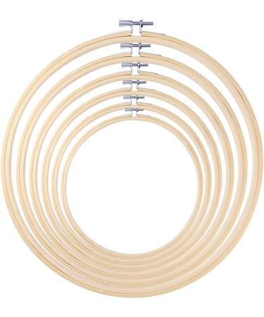 Pllieay Bamboo Embroidery Hoops Set - 6 Pieces, 4-10 Inch Sizes for Cross Stitch and Sewing Crafts - Buy Online on GoSupps.com