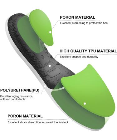 Plantar Fasciitis Insoles Arch Supports for Men Size 8-9/Women Size 10-11 - Black-G - Buy Online on GoSupps.com