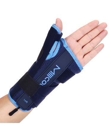 Willcom Wrist Brace with Thumb Spica Splint  Lightweight and Breathable  Adjustable Carpal Tunnel Night Support for Women & Men  Thumb Wrist Stabilizer for Arthritis Pain Relief (Left Hand-Small) Left hand S