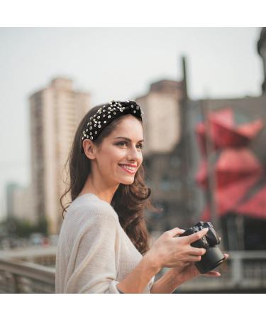 Etercycle Black Rhinestone Headband - Top Knotted Fashion Headband for Women - Buy Online on GoSupps.com