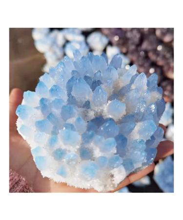 Crystal Rough Blue Ghost Phantom Quartz Crystal Cluster Specimen (Size : 500-600g)
