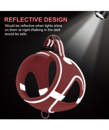 Joyal Reflective Soft Padded Dog Harness - Air-Mesh Breathable for Cats & Puppies | Pink XXXS (27-31cm) - International Shipping Available - Buy Online on GoSupps.com