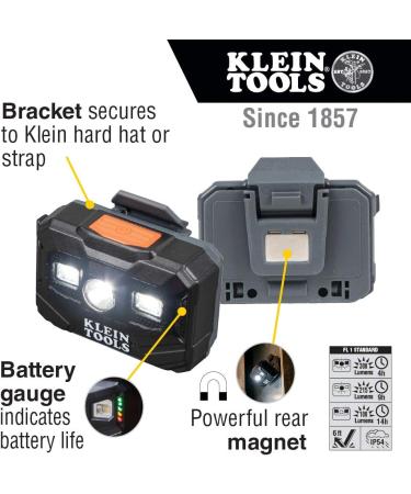 Klein Tools 56062 Rechargeable LED Headlamp for Hardhats - 300 Lumens, All-Day Runtime, 3 Modes - Buy Online on GoSupps.com